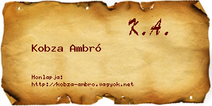 Kobza Ambró névjegykártya