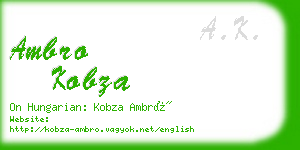 ambro kobza business card
